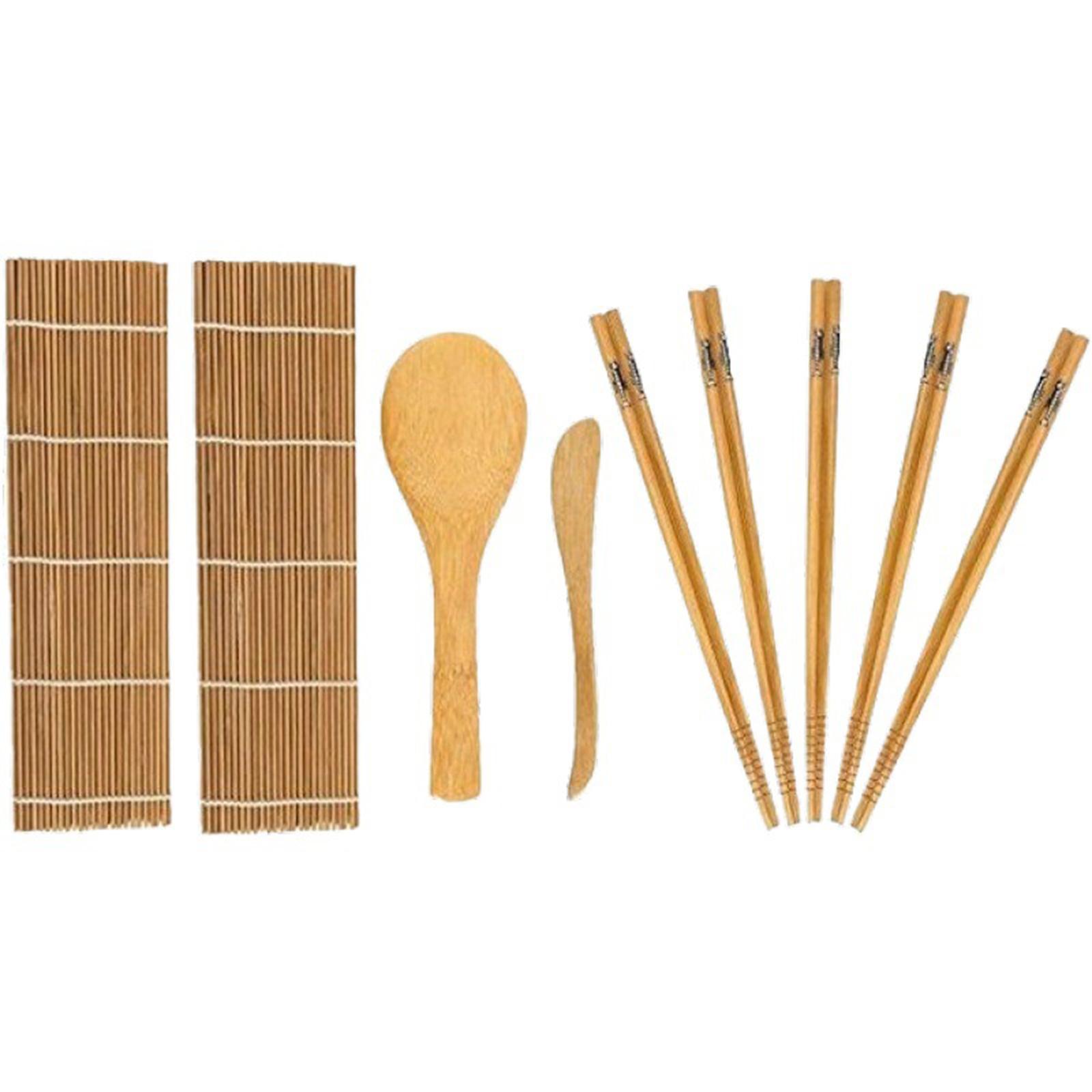 Sushi Mat Bamboo - 9 Pieces Sushi Making Set Bamboo