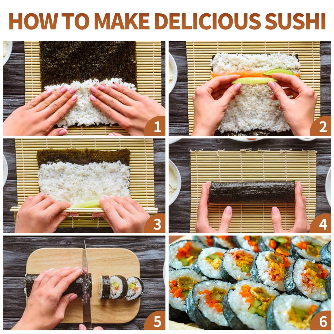 Sushi Making Set With Various  - огляд і ціна Sushi Mat Bamboo
